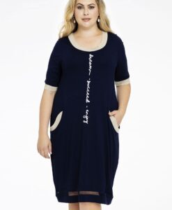 Yoek Jurk korte mouw ENJOY | Blauw | Maat 38/40