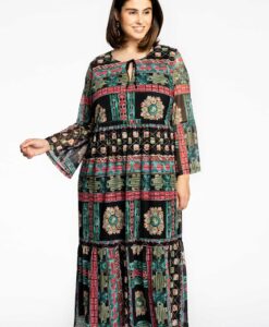 Yoek Jurk BOHO | Zwart | Maat 38/40