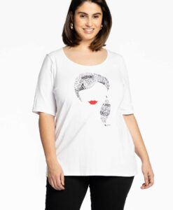 Yoek T-Shirt relax &apos;female figure&apos; | Wit | Maat 46/48