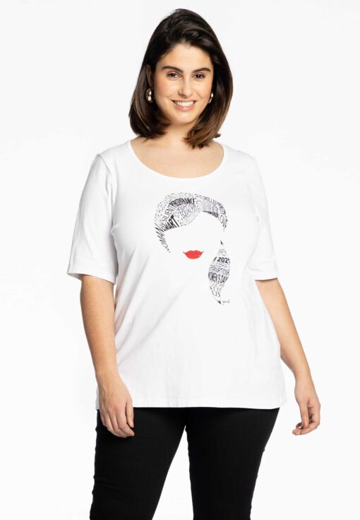 Yoek T-Shirt relax &apos;female figure&apos; | Wit | Maat 46/48
