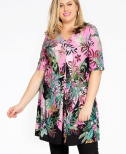 Yoek Tuniek v-hals WILDERNESS | Roze | Maat 38/40