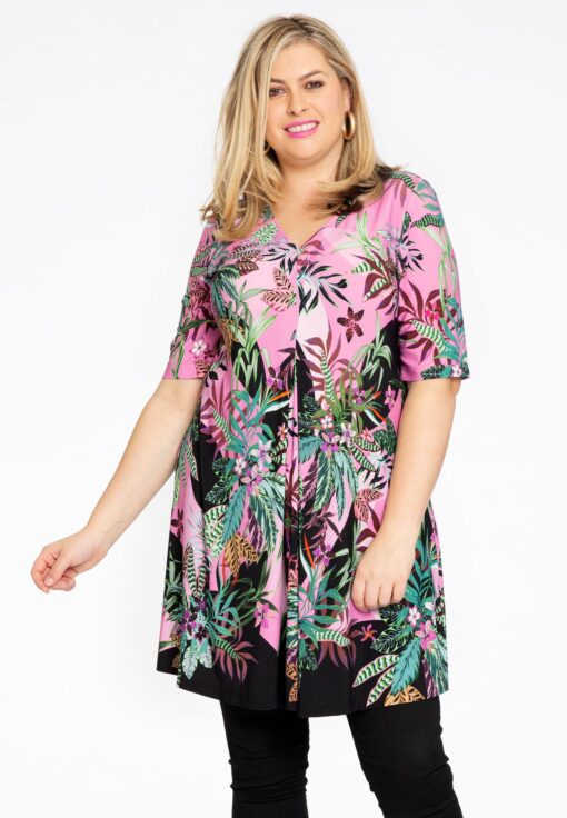 Yoek Tuniek v-hals WILDERNESS | Roze | Maat 38/40