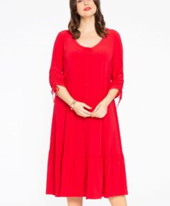 Yoek Jurk met volants | Rood | Maat 38/40