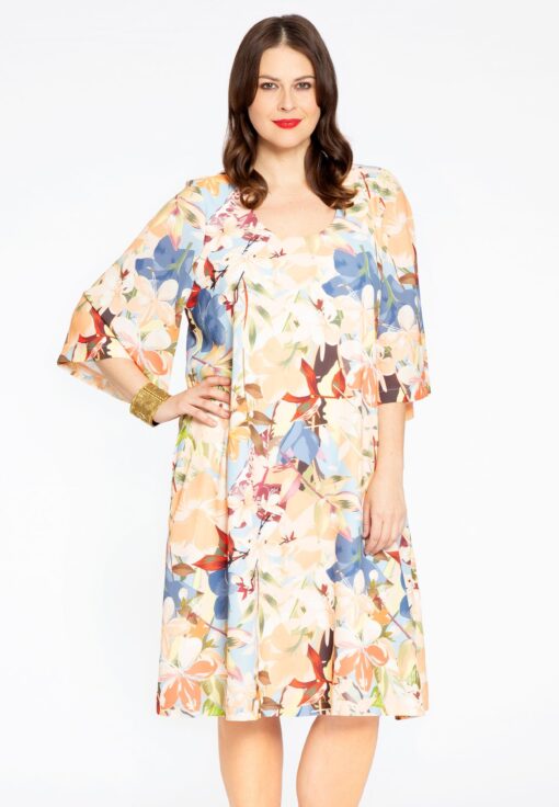 Yoek Jurk met wijde mouwen PASTEL | Multi | Maat 50/52