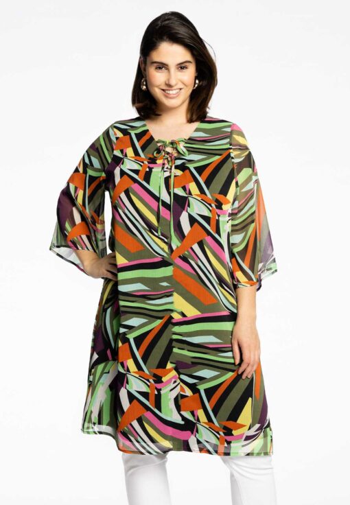 Yoek Jurk met rijgkoord COLOURS | Multi | Maat 46/48