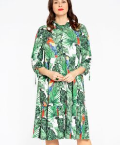 Yoek Jurk met ruches PARROT | Beige | Maat 54/56