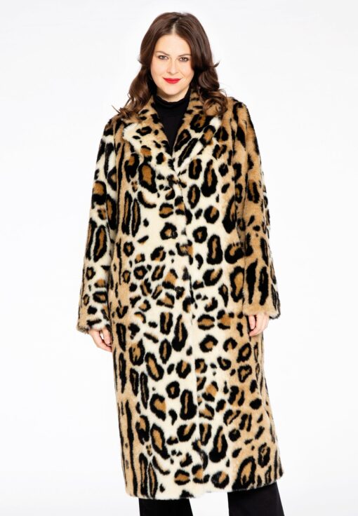 Yoek Mantel fur | Bruin | Maat 48