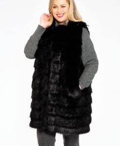 Yoek Bodywarmer fake fur | Zwart | Maat 44