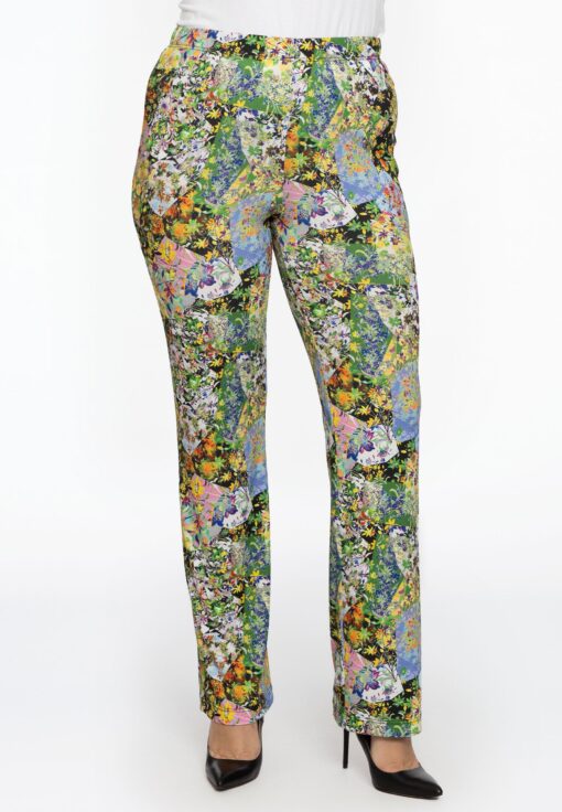 Yoek Tregging FLOWERY | Zwart | Maat 38/40