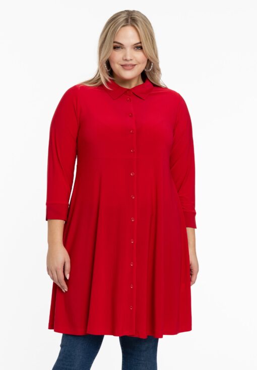 Yoek Blouse-jurk | Rood | Maat 38/40