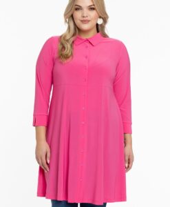 Yoek Blouse-jurk | Roze | Maat 46/48