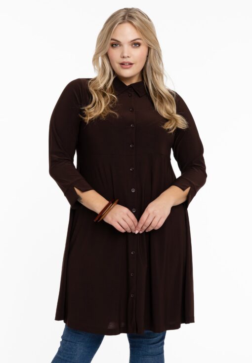 Yoek Blouse-jurk | Bruin | Maat 38/40