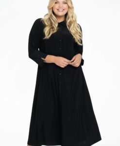 Yoek Lange blouse-jurk | Zwart | Maat 38/40