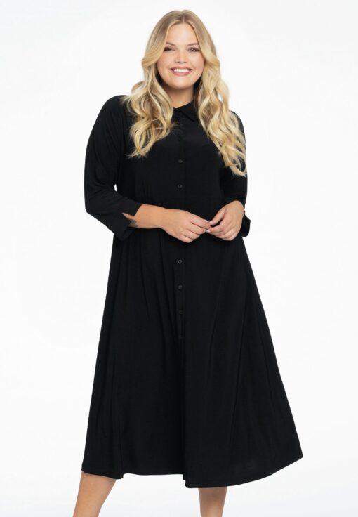 Yoek Lange blouse-jurk | Zwart | Maat 38/40