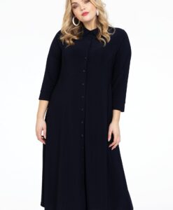 Yoek Lange blouse-jurk | Blauw | Maat 50/52