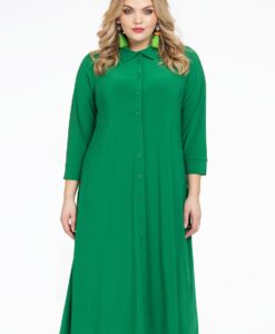 Yoek Lange blouse-jurk | Groen | Maat 58/60