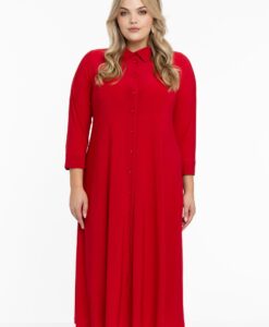 Yoek Lange blouse-jurk | Rood | Maat 38/40