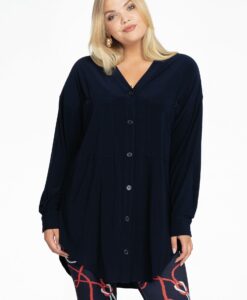 Yoek Blouse wijd | Blauw | Maat 50/52