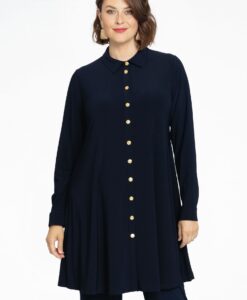 Yoek Blouse wijd A-lijn | Blauw | Maat 46/48