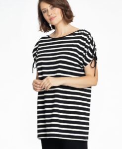 Yoek Tuniek met strikjes | Zwart | Maat 42/44