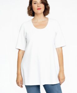 Yoek Tuniek flare met korte mouwen | Wit | Maat 50/52