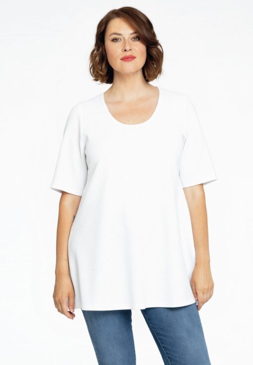 Yoek Tuniek flare met korte mouwen | Wit | Maat 50/52