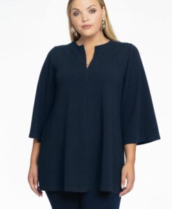 Yoek Tuniek flare met wijde mouwen | Blauw | Maat 46/48