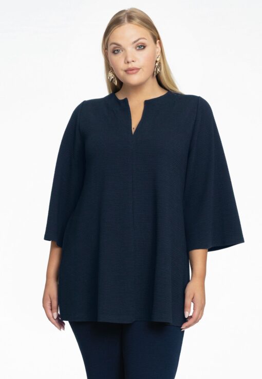 Yoek Tuniek flare met wijde mouwen | Blauw | Maat 46/48