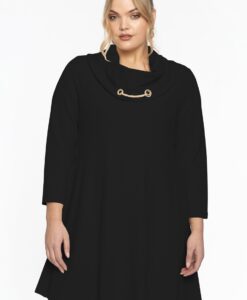 Yoek Tuniek wide bottom met ketting | Zwart | Maat 42/44