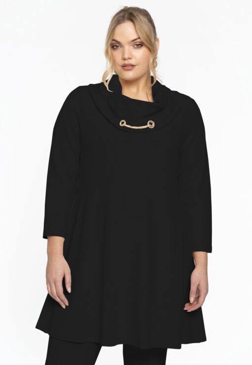 Yoek Tuniek wide bottom met ketting | Zwart | Maat 42/44