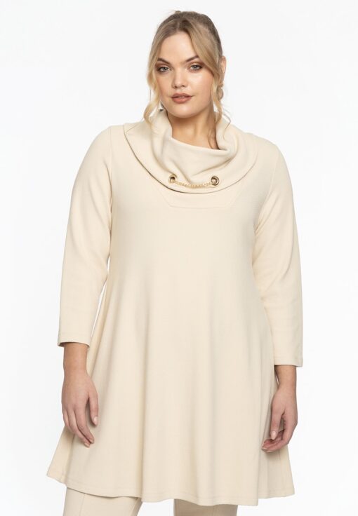 Yoek Tuniek wide bottom met ketting | Bruin | Maat 38/40