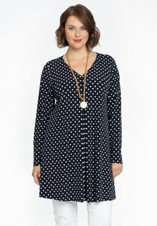 Yoek Tuniek met plooien | Blauw | Maat 42/44