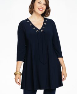 Yoek Tuniek wide bottom met strik | Blauw | Maat 50/52