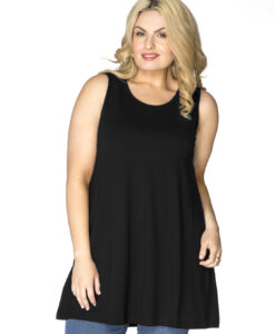 Yoek Top flare | Zwart | Maat 50/52