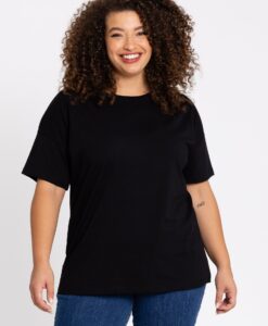 Yoek T-shirt wijd | Zwart | Maat 42/44