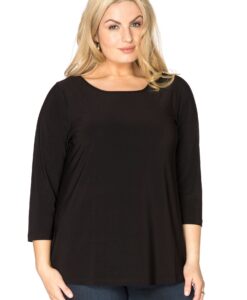 Yoek Shirt driekwart mouwen | Zwart | Maat 50/52
