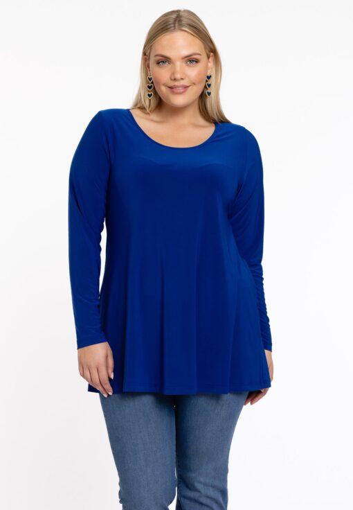 Yoek Tuniek lange mouwen flare | Indigo | Maat 42/44