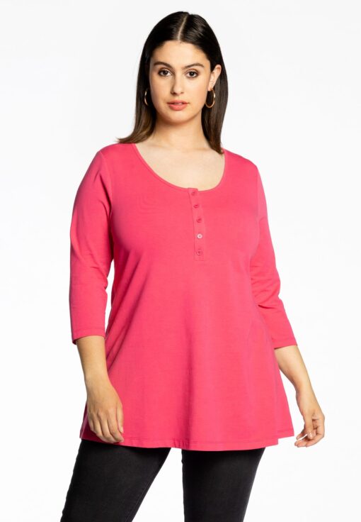 Yoek Tuniek flare fit knopen | Roze | Maat 54/56