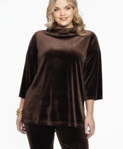 Yoek Shirt A-lijn | Bruin | Maat 42/44