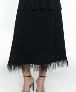Yoek Rok met veren | Zwart | Maat 42/44