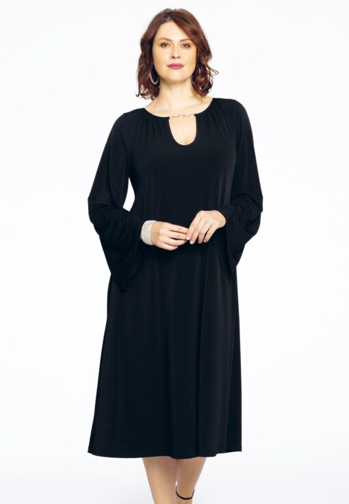 Yoek Jurk A-lijn met ketting | Zwart | Maat 38/40