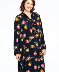 Yoek Jurk A-lijn met strik DAHLIA | Zwart | Maat 38/40