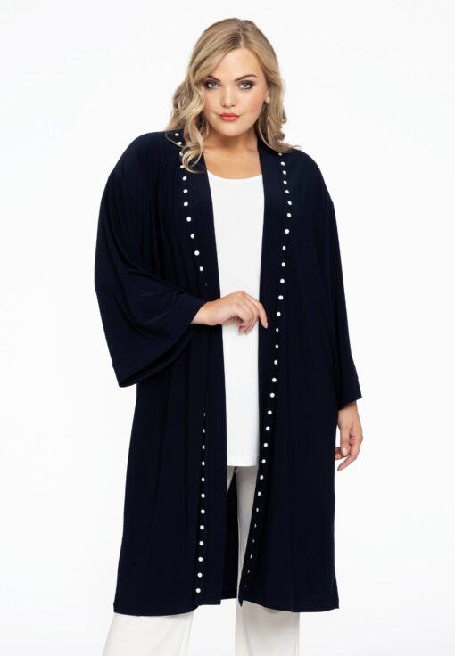Yoek Kimono met parels | Blauw | Maat 50/52