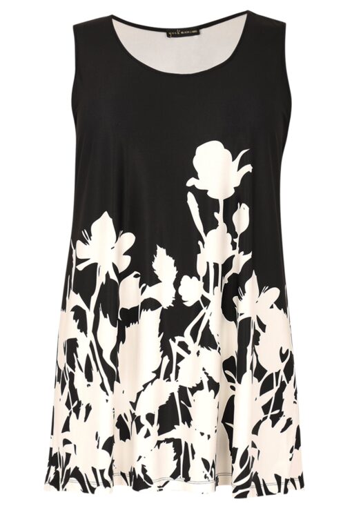 Yoek Singlet flare BOUQUET | Zwart | Maat 38/40