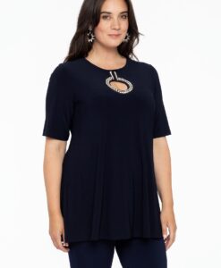 Yoek Tuniek flare met ring | Blauw | Maat 46/48