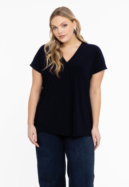 Yoek Shirt met plooi | Blauw | Maat 50/52