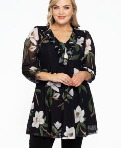 Yoek Tuniek wide bottom CAMELLIA | Zwart | Maat 42/44