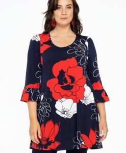 Yoek Tuniek wide bottom POPPY | Rood | Maat 42/44