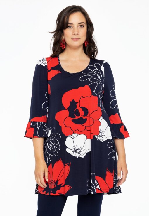 Yoek Tuniek wide bottom POPPY | Rood | Maat 42/44