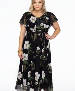 Yoek Jurk CAMELLIA | Zwart | Maat 58/60